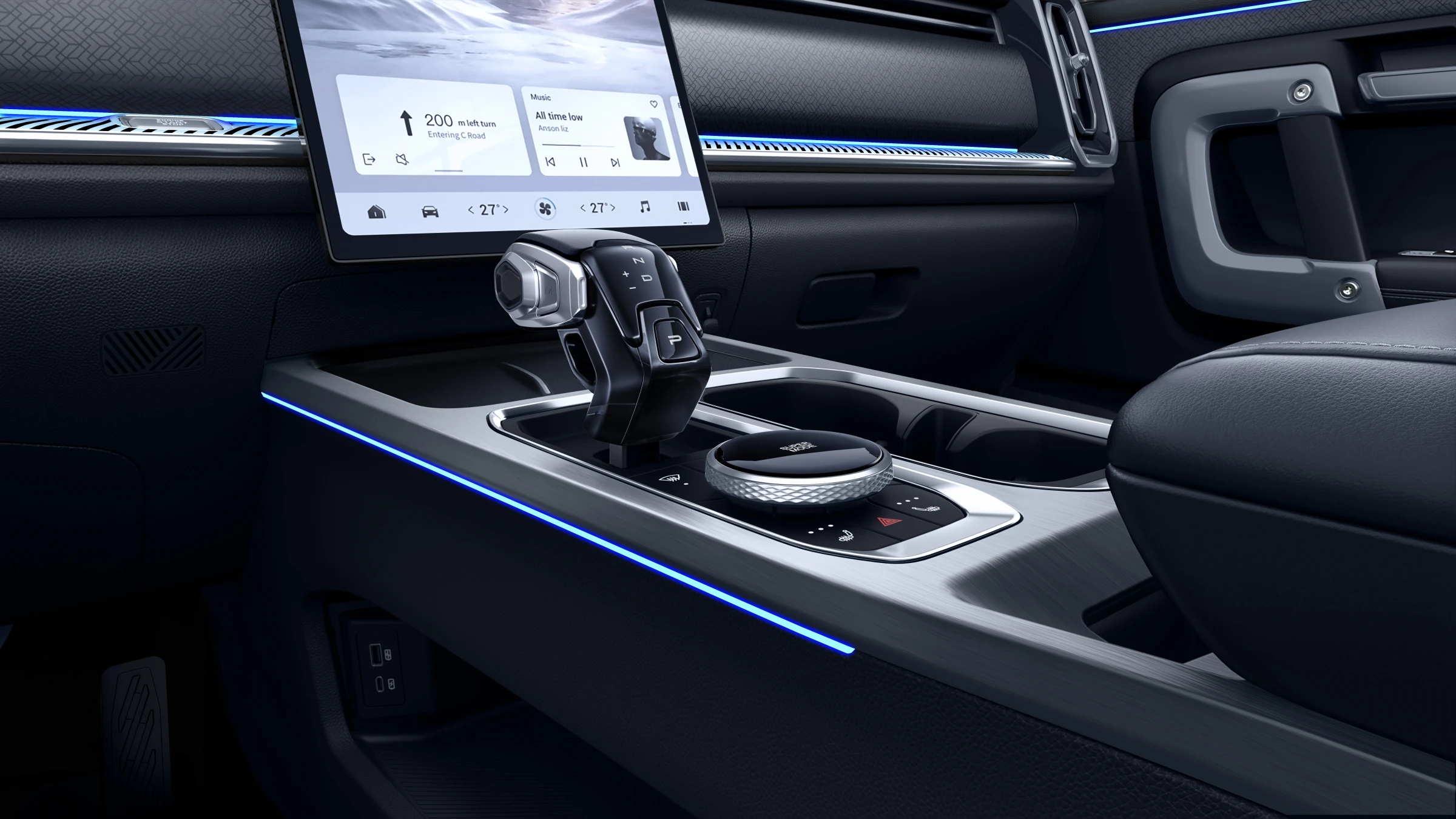 Aircraft Style Gear Shift Handle with 7 Driving Modes