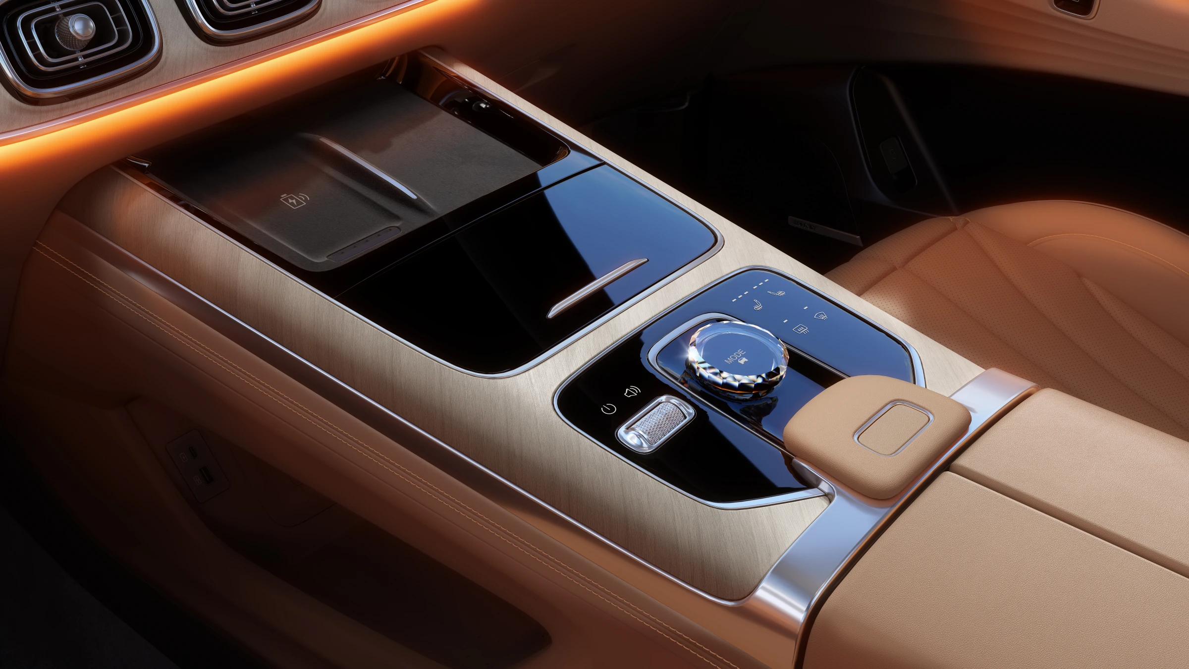 Cystal Gear Shif Knob | 50W Wireless Fast Charging